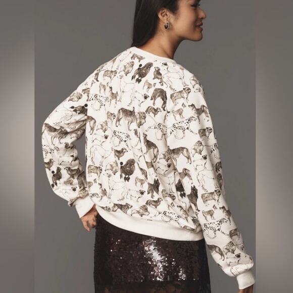Anthropologie Maeve Dog Printed Sweatshirt Size XS - Picture 3 of 7